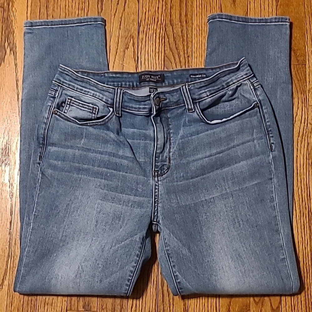 Judy Blue Wmn 15/32 Straight Fit Blue Denim Jeans Casual - Picture 4 of 14